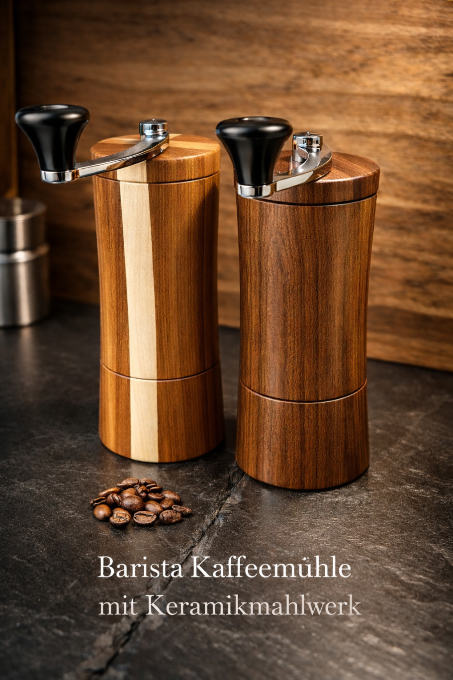 Kaffeemühlen (Abb.: Ahorn und Rüster, Nussbaum)